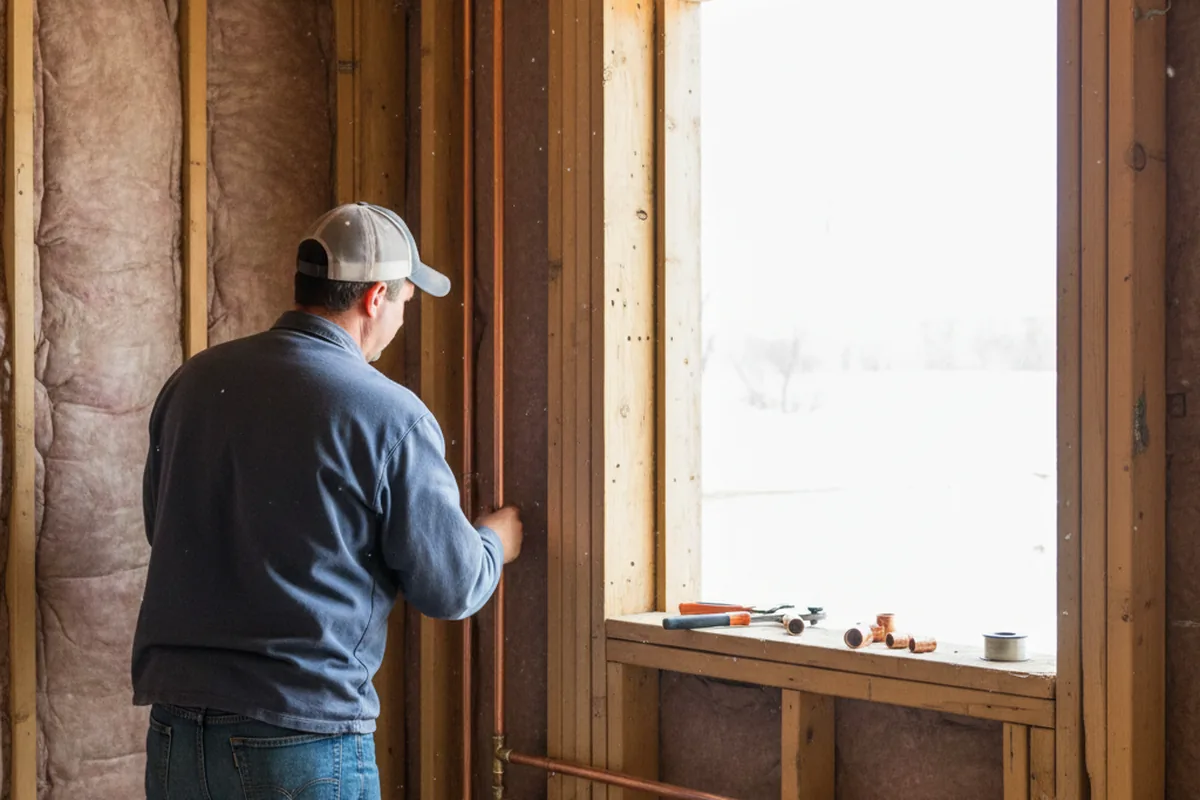 Licensed plumber running new copper supply lines in a Clarkdale home